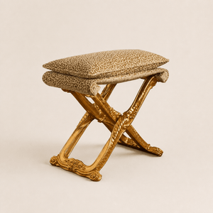 Louis XIV Style Giltwood Folding Stool Made by La Maison London