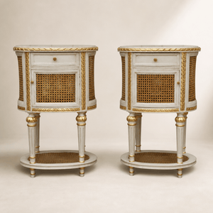 LXV style Hand Carved Bedside Tables