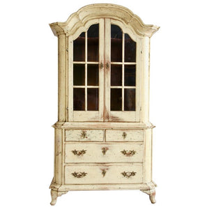 18th Century Gustavian Yellow Swedish Display Cabinet