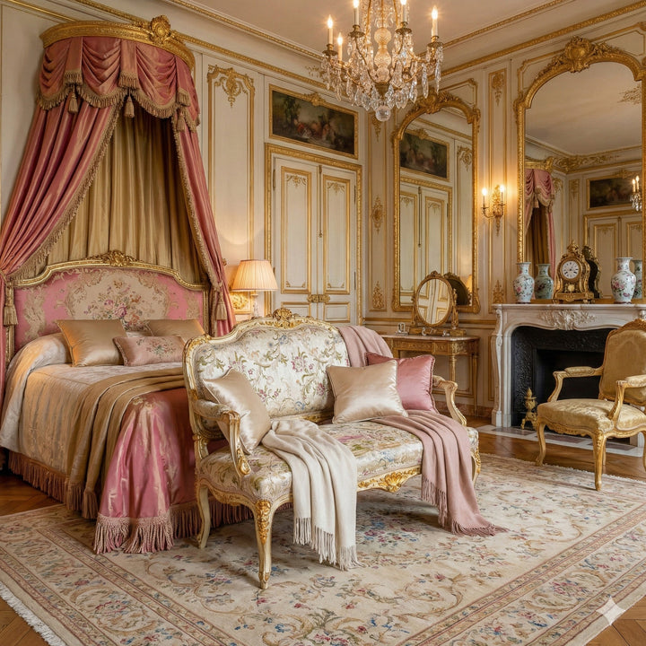 19th Century Italian Carved Gilt - wood Salon Suite - Sofa, Chairs & Footstools - La Maison London