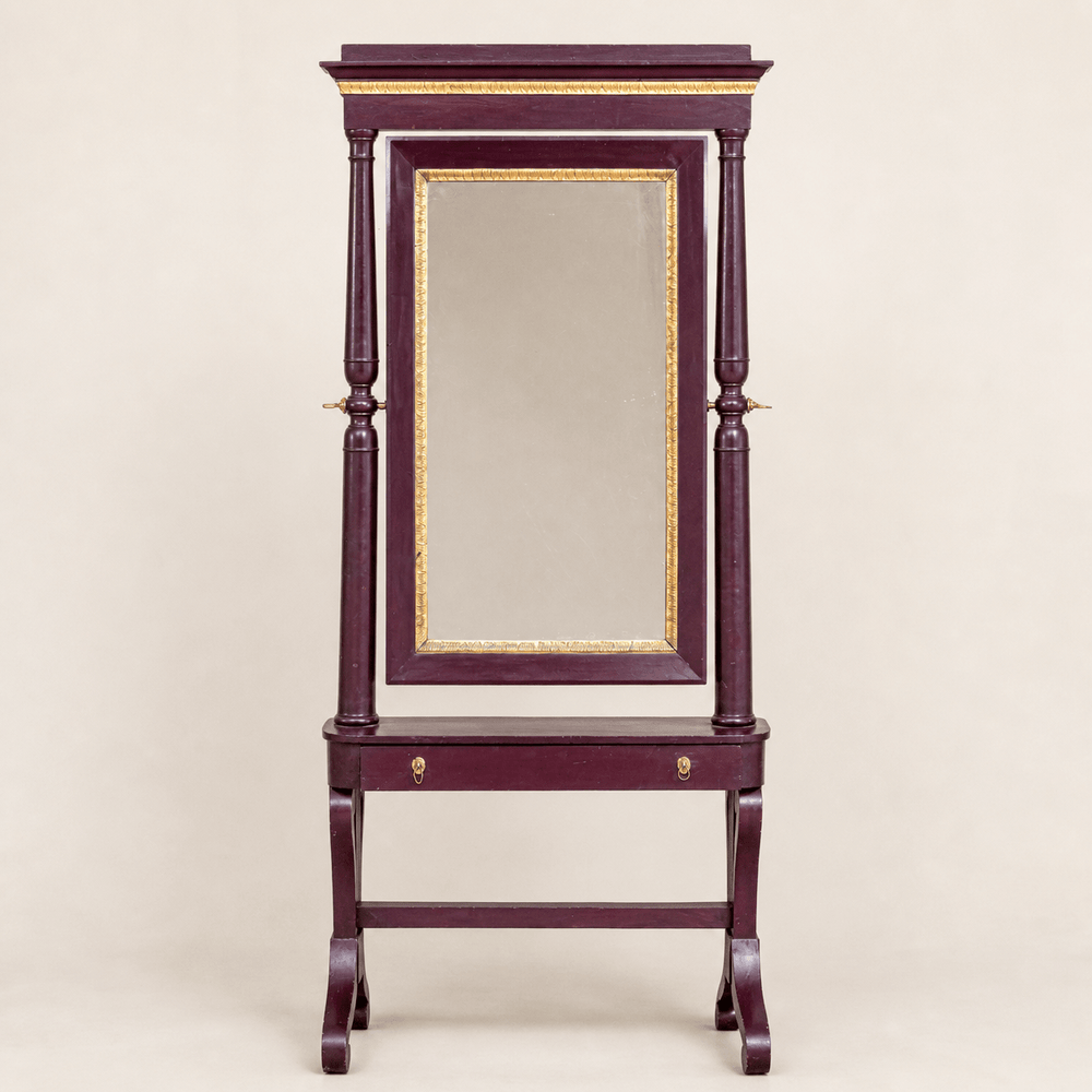 19th Century Painted Cheval Mirror
