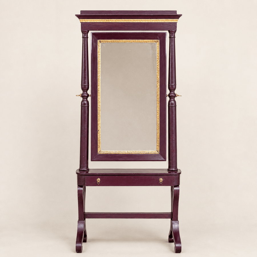 19th Century Painted Cheval Mirror - La Maison London