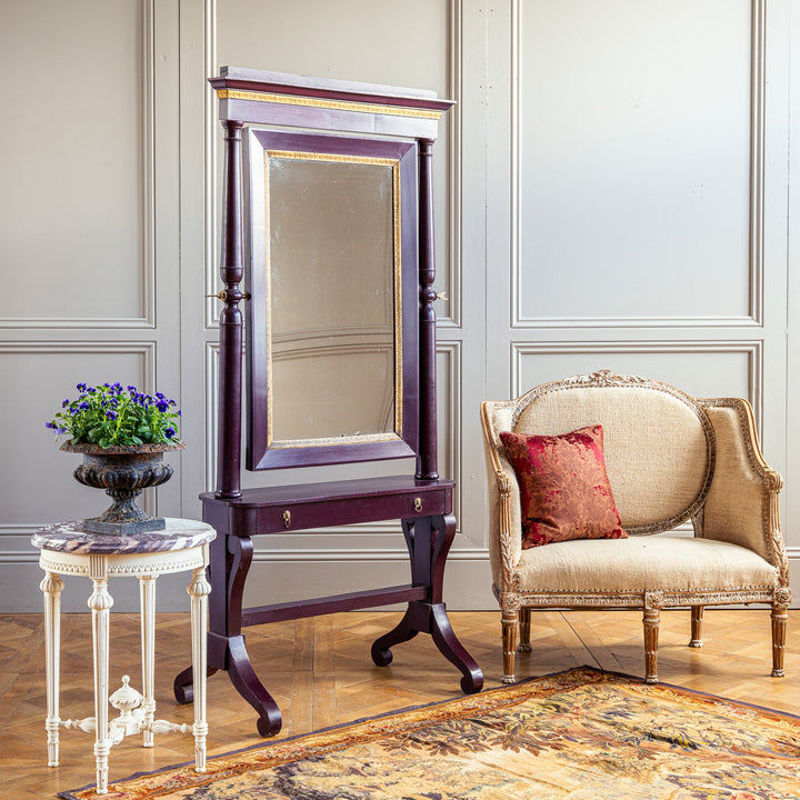 19th Century Painted Cheval Mirror - La Maison London
