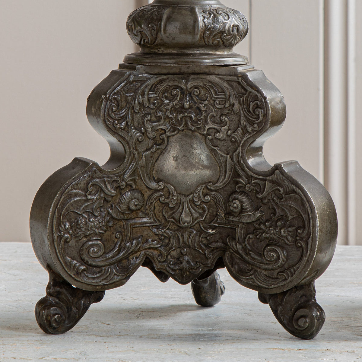 19th Century Renaissance Style Pewter Pricket Sticks - La Maison London