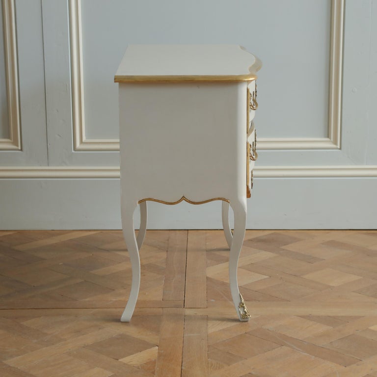 Pair of Gilt Wood & Painted Louis XV Style Bedside Tables/Chest of Drawers - La Maison London