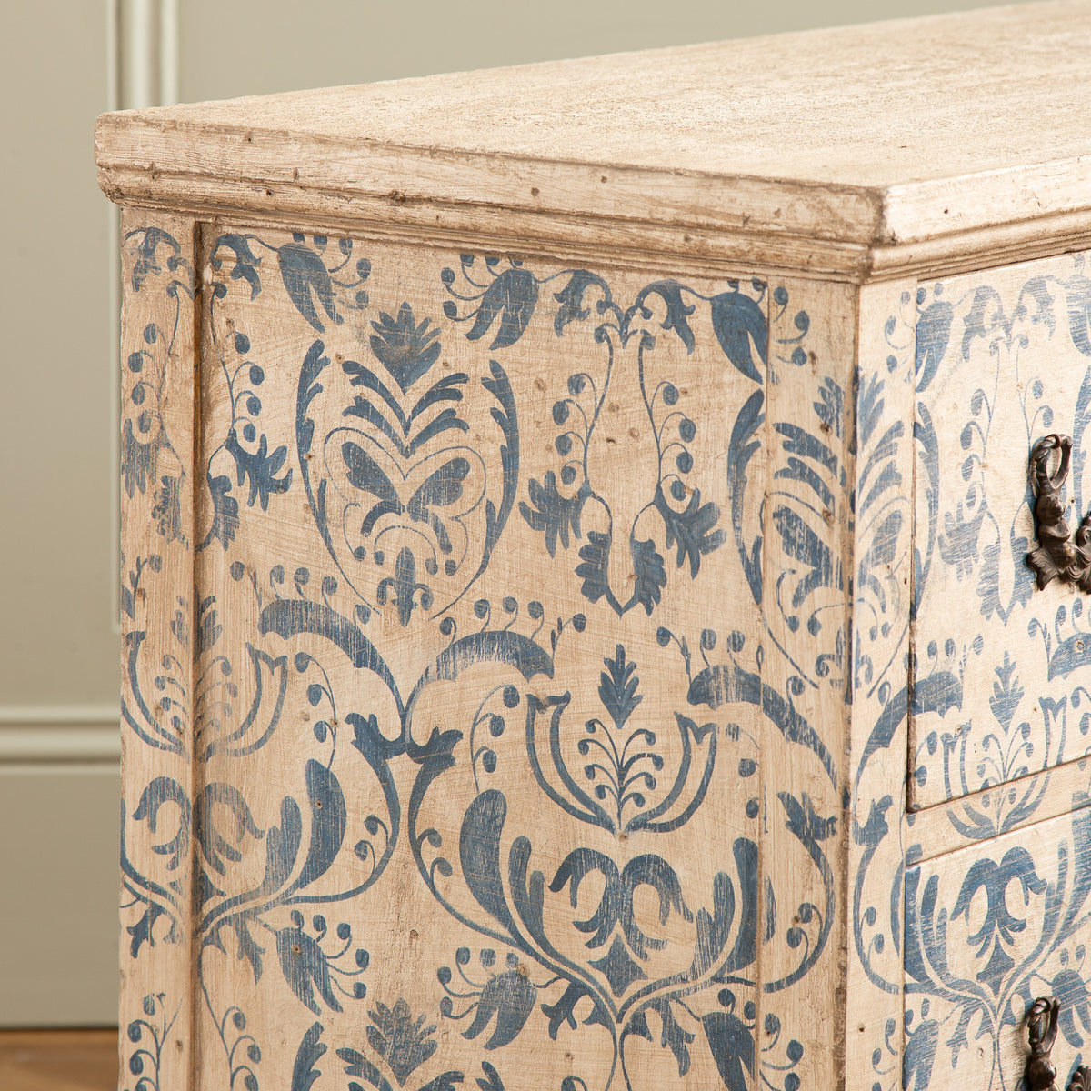 Blue & White Florentine Style Hand Painted Italian Chest Of Drawers/Commode - La Maison London