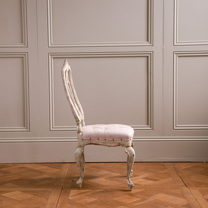 Set of 6 Early 20th Century Italian Dining Chairs with Rococo Features