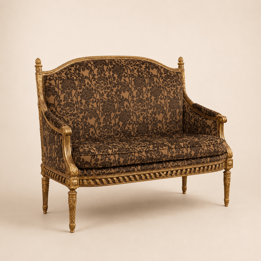 A Finely Carved Louis XVI Style Giltwood Sofa - La Maison London