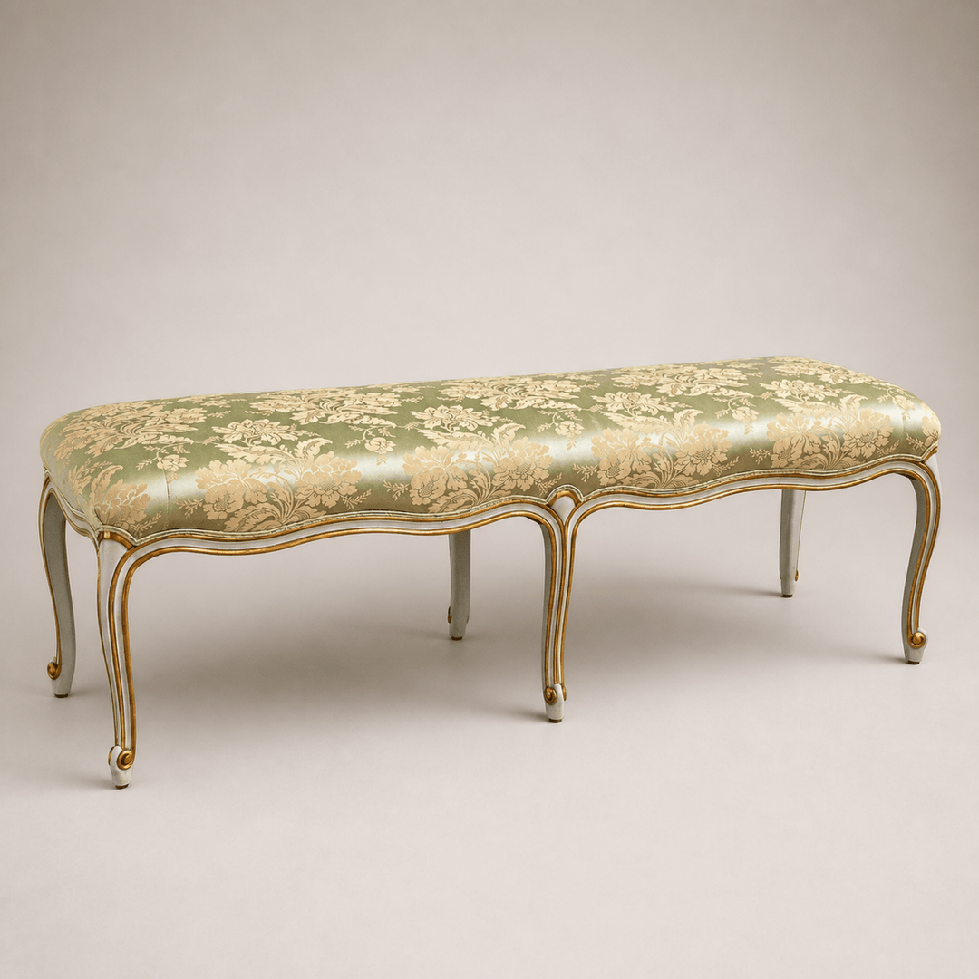 A French LXV Style Giltwood & Painted Bench - La Maison London