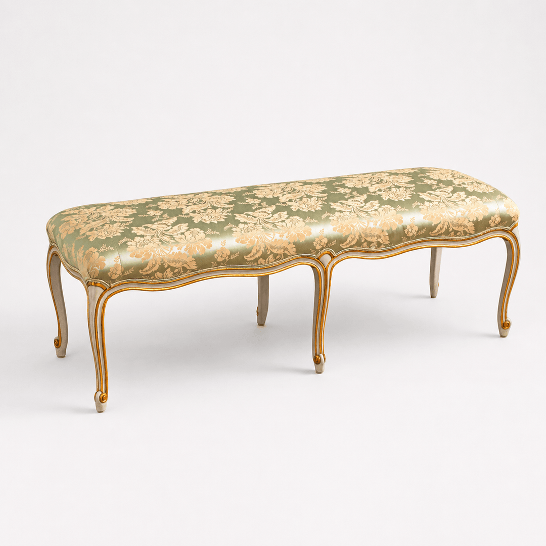 A French LXV Style Giltwood & Painted Bench - La Maison London