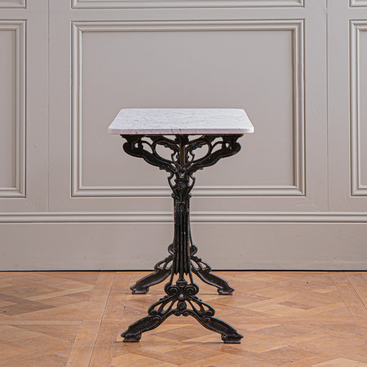 Antique Art Nouveau French Bistro / Garden Table with Carrara Marble Top - La Maison London