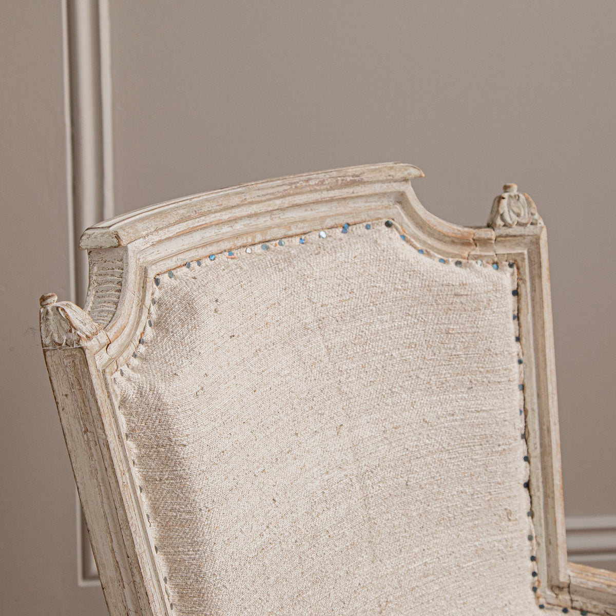 Antique White Bergere Armchairs Late 19th century French Armchairs - La Maison London