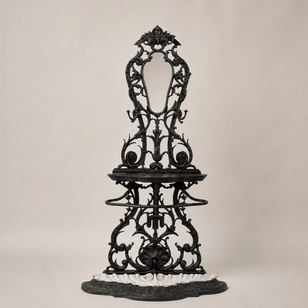 Art Nouveau Cast Iron Hall Tree (Model No. 30) by Corneau Frères