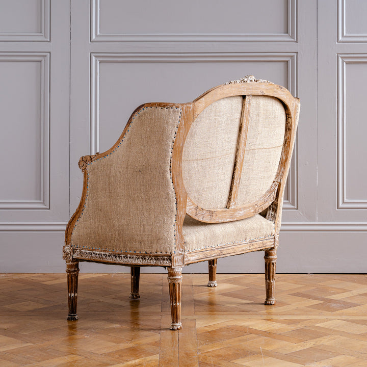 C.1860 Louis XVI Revival French Marquise Chair (Wide Bergere), Second Empire - La Maison London