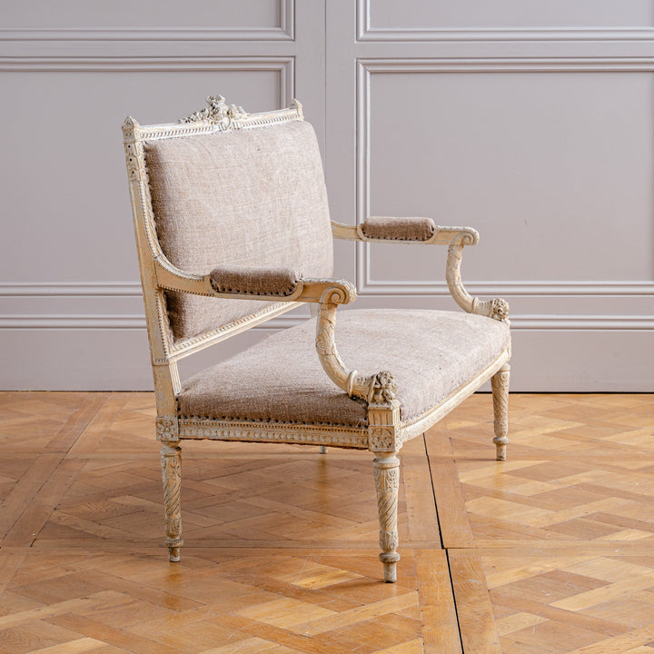 C.1860 Louis XVI Revival French Straight - Back Sofa/ Settee, Second Empire - La Maison London
