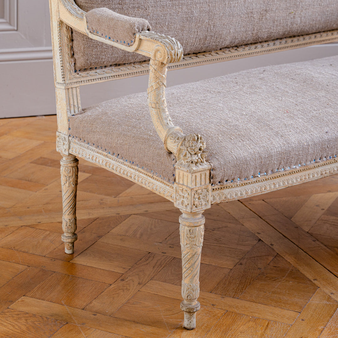 C.1860 Louis XVI Revival French Straight - Back Sofa/ Settee, Second Empire - La Maison London