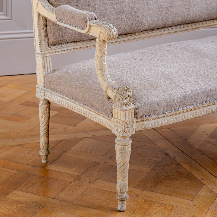 C.1860 Louis XVI Revival French Straight - Back Sofa/ Settee, Second Empire - La Maison London