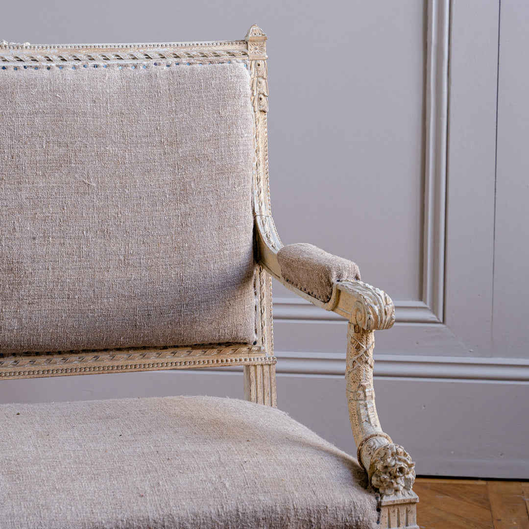 C.1860 Louis XVI Revival French Straight - Back Sofa/ Settee, Second Empire - La Maison London