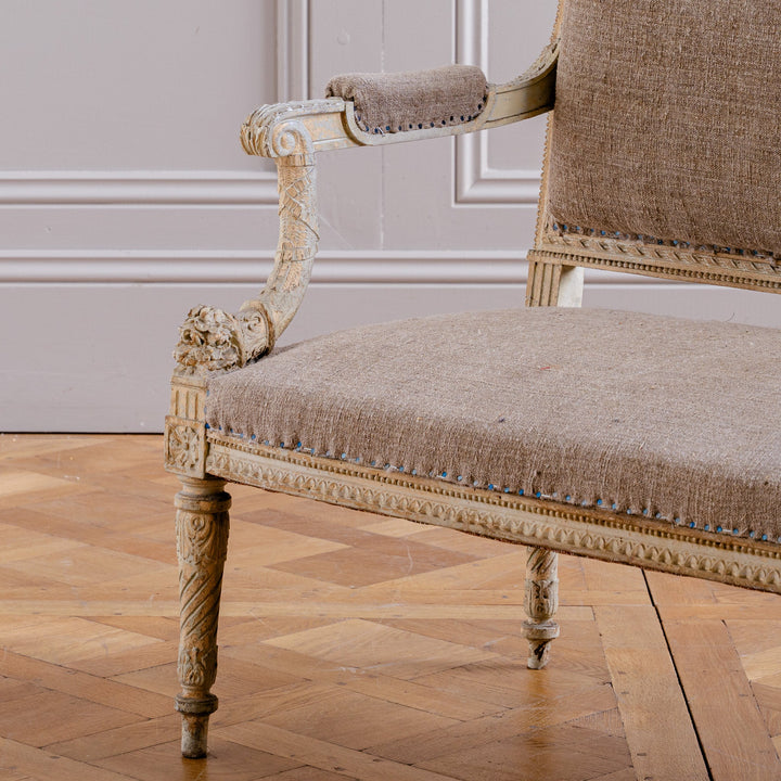 C.1860 Louis XVI Revival French Straight - Back Sofa/ Settee, Second Empire - La Maison London