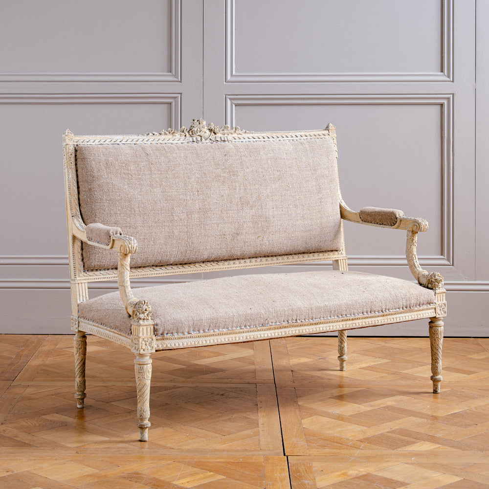 C.1860 Louis XVI Revival French Straight - Back Sofa/ Settee, Second Empire - La Maison London