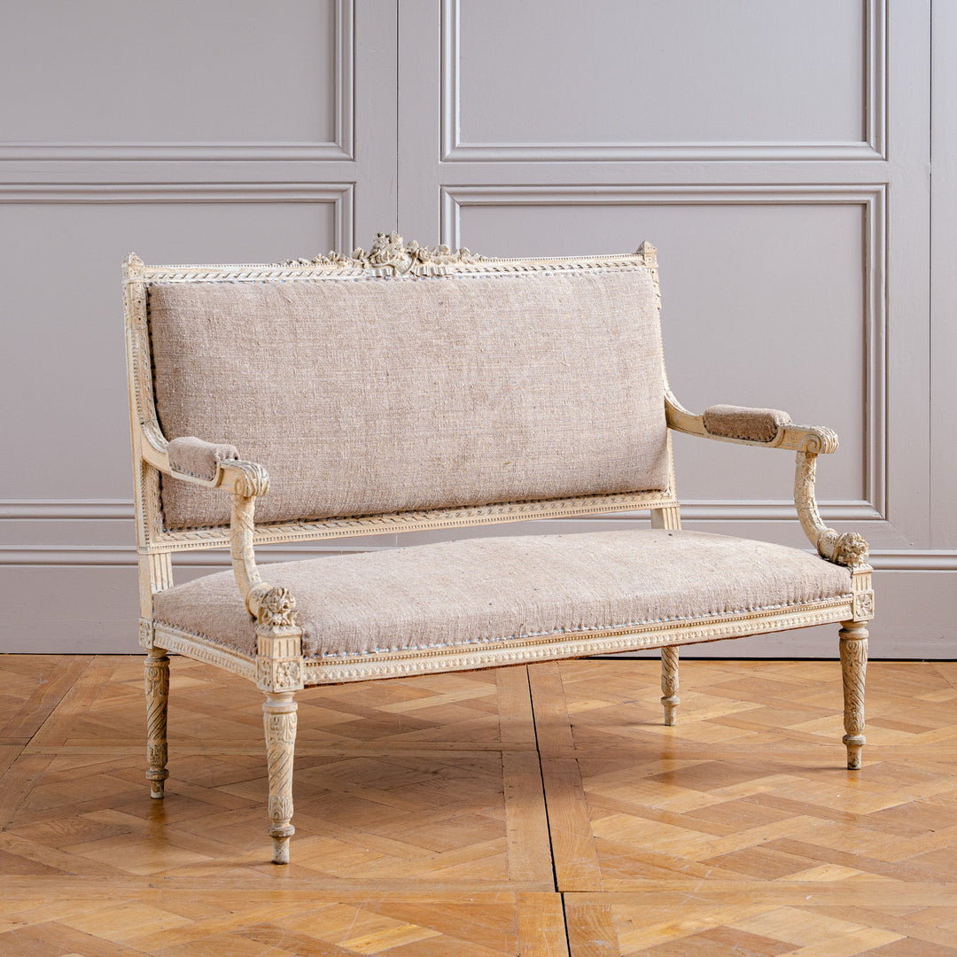 C.1860 Louis XVI Revival French Straight - Back Sofa/ Settee, Second Empire - La Maison London