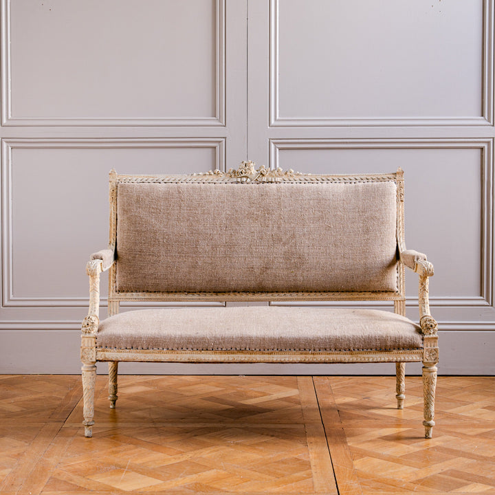 C.1860 Louis XVI Revival French Straight - Back Sofa/ Settee, Second Empire - La Maison London