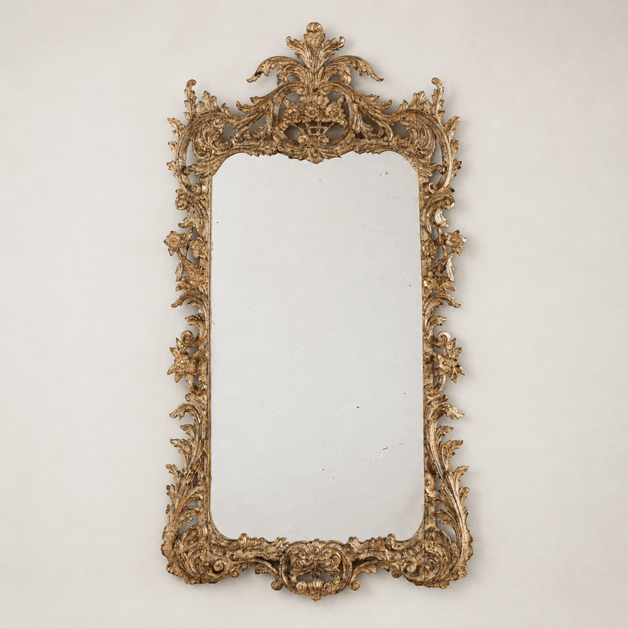 Early 1900’s Florentine rococo Style Silver Giltwood mirror - La Maison London