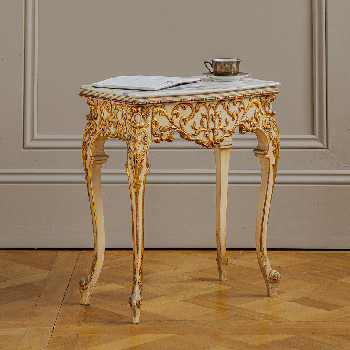 Early 1900's Venetian Style Painted with Giltwood Bedside Tables From Italy - La Maison London