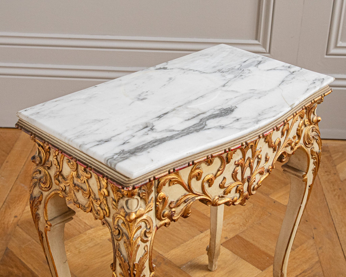 Early 1900's Venetian Style Painted with Giltwood Bedside Tables From Italy - La Maison London