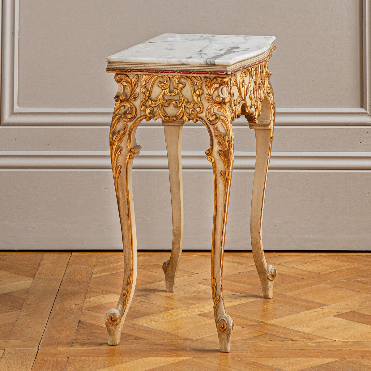 Early 1900's Venetian Style Painted with Giltwood Bedside Tables From Italy - La Maison London