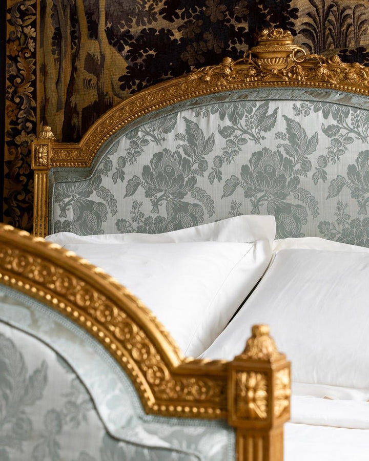 Fontainebleau French Louis XVI Style Hand-Carved Giltwood Bed - La Maison London