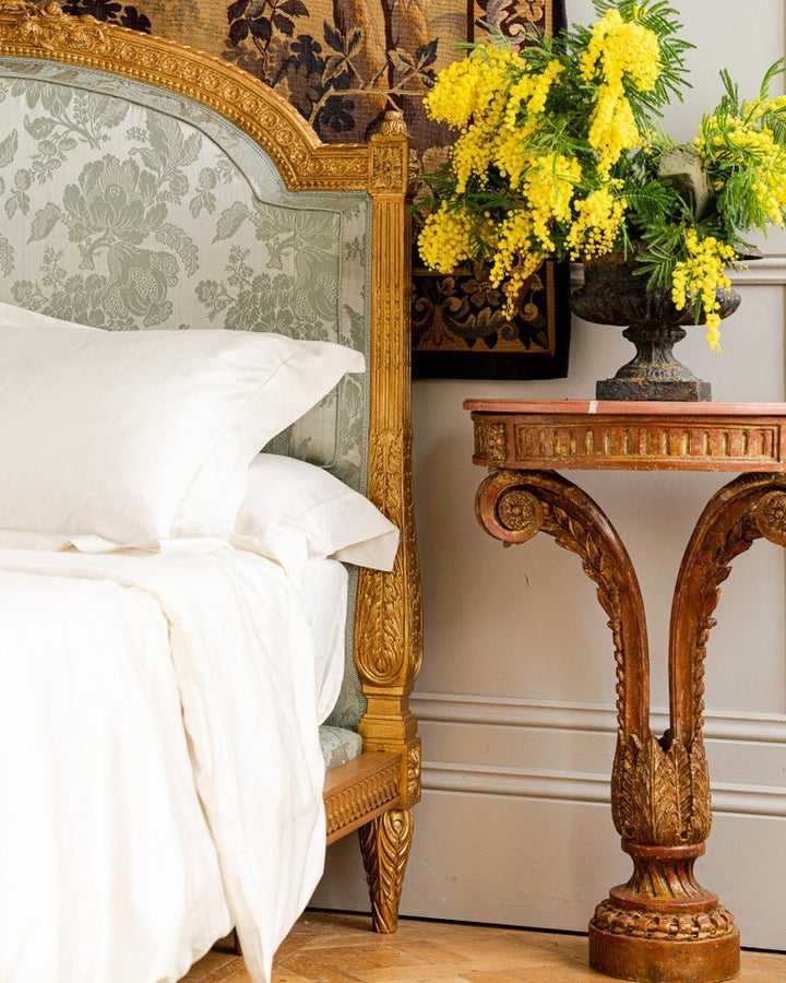 Fontainebleau French Louis XVI Style Hand-Carved Giltwood Bed - La Maison London