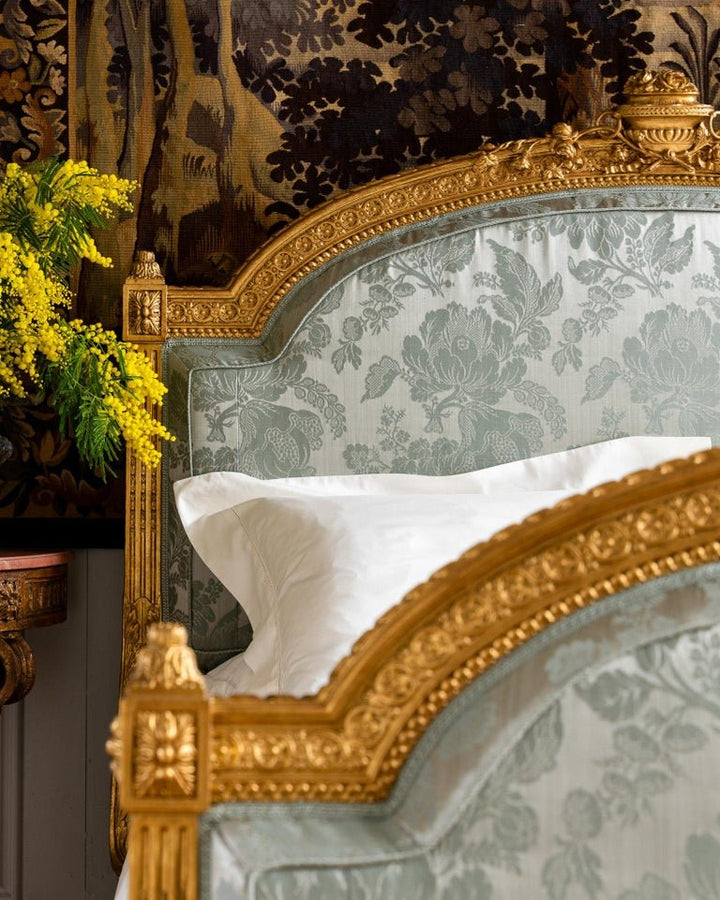 Fontainebleau French Louis XVI Style Hand-Carved Giltwood Bed - La Maison London
