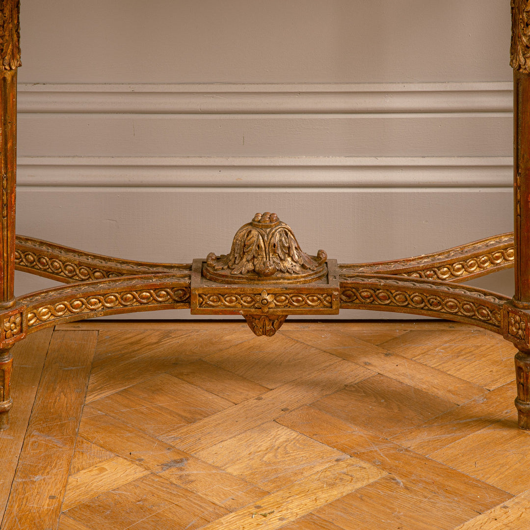 French Louis XVI Style Demi - Lune Console By La Maison London, Hand Carved - La Maison London