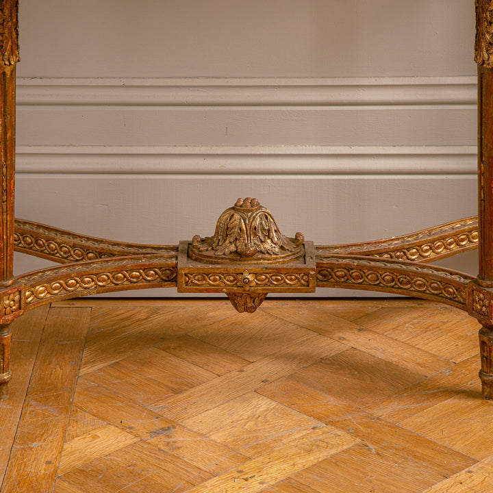French Louis XVI Style Demi - Lune Console By La Maison London, Hand Carved - La Maison London