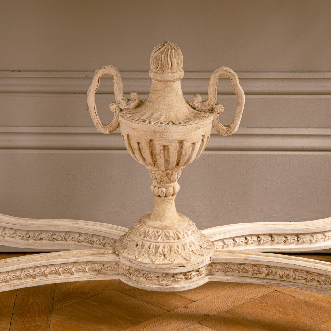 French Louis XVI Style Demi - Lune Console With Marble - La Maison London