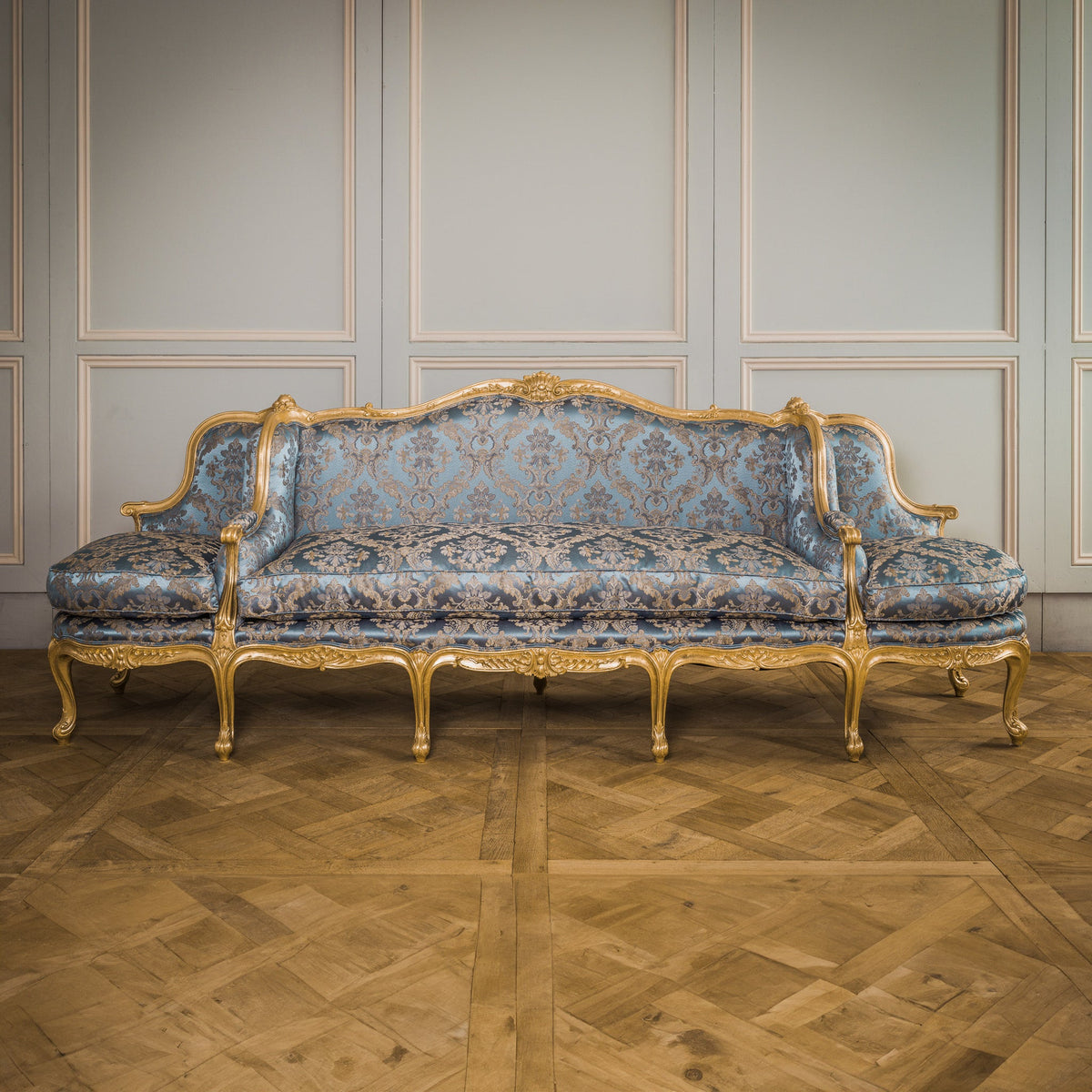 Giltwood Sofa Hand Carved in the Louis XV Style - La Maison London