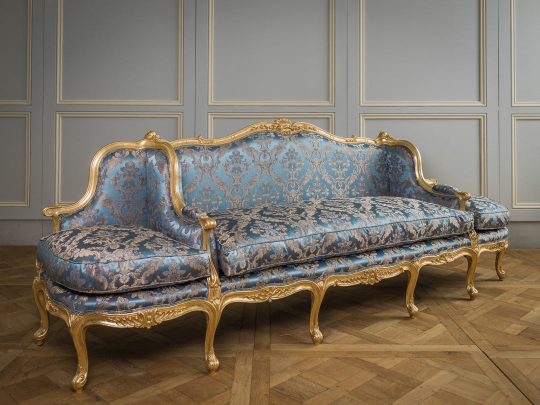 Giltwood Sofa Hand Carved in the Louis XV Style - La Maison London