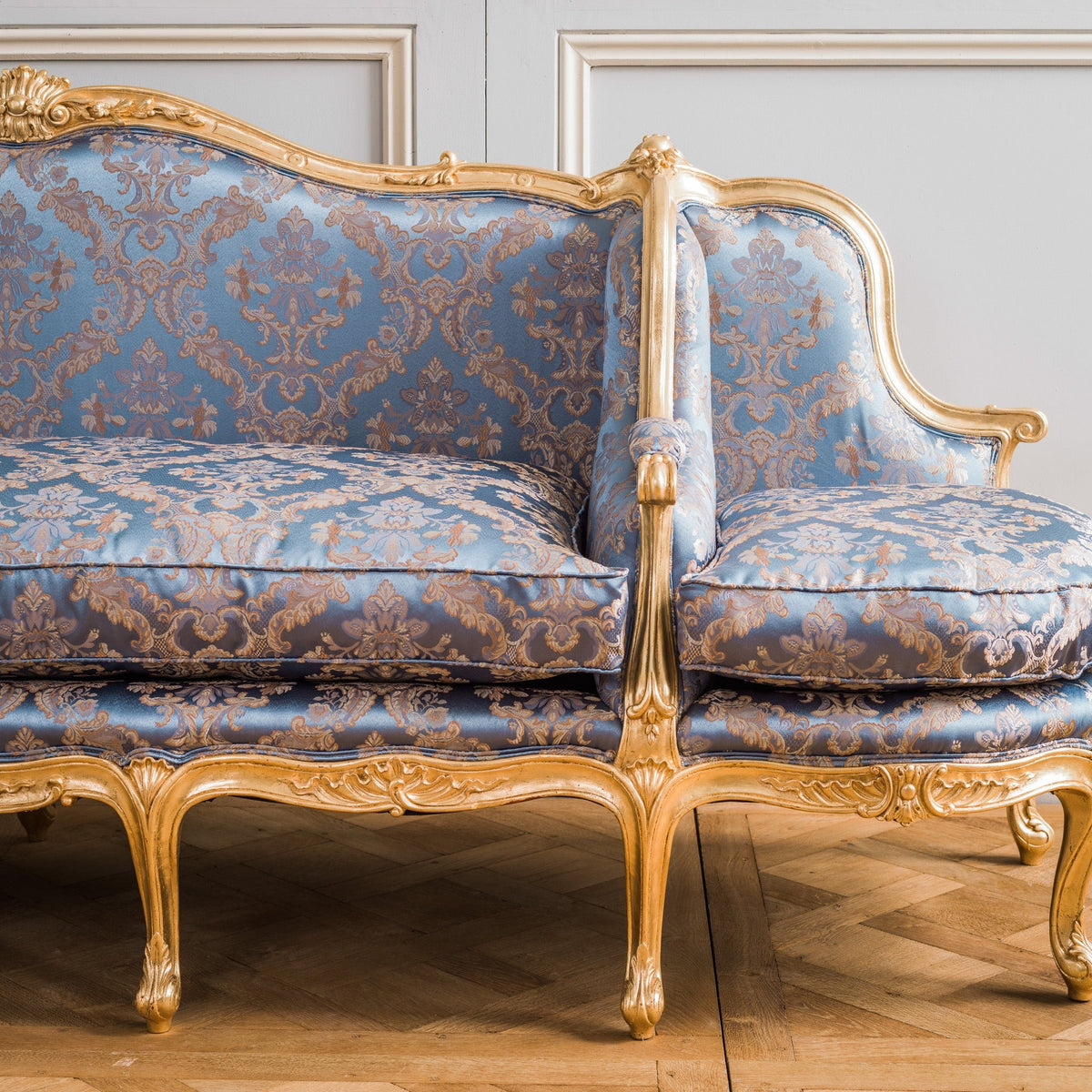 Giltwood Sofa Hand Carved in the Louis XV Style - La Maison London