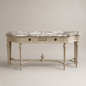 Gustavian Style Console Featuring French Breche Violette Marble