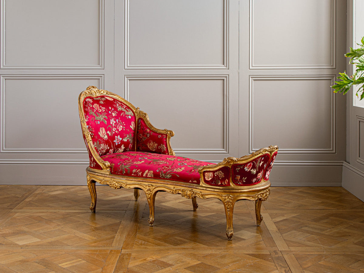 Italian Giltwood LXV Style Chaise Longue, Circa Early 1900's - La Maison London