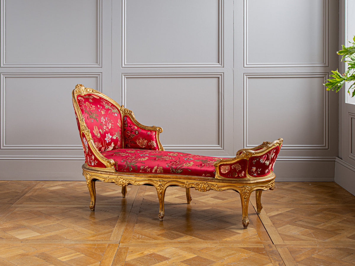 Italian Giltwood LXV Style Chaise Longue, Circa Early 1900's - La Maison London