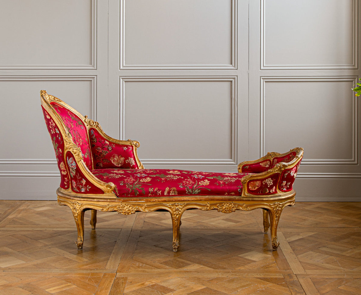 Italian Giltwood LXV Style Chaise Longue, Circa Early 1900's - La Maison London