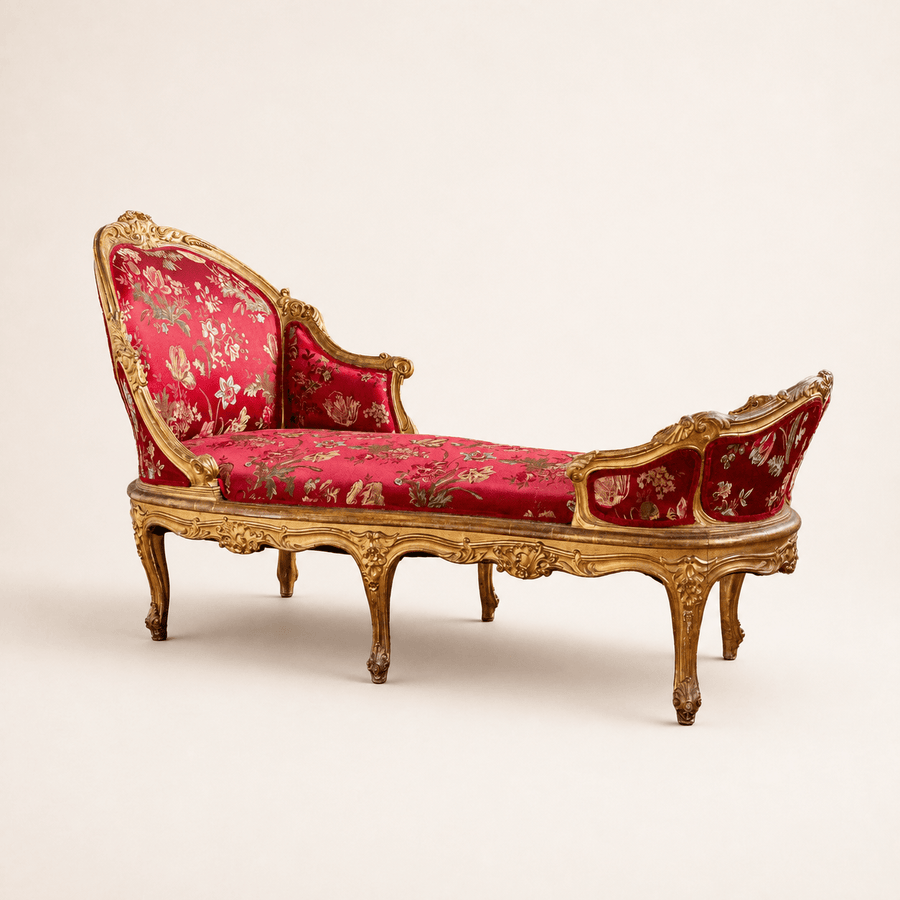 Italian Giltwood LXV Style Chaise Longue, Circa Late 1800's - La Maison London