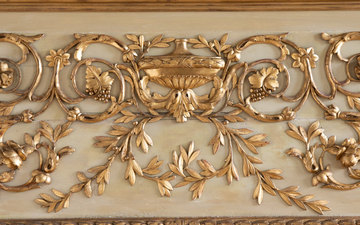 Large French 19th Century Louis XVI Style Gilt Wood Trumeau Mirror - La Maison London