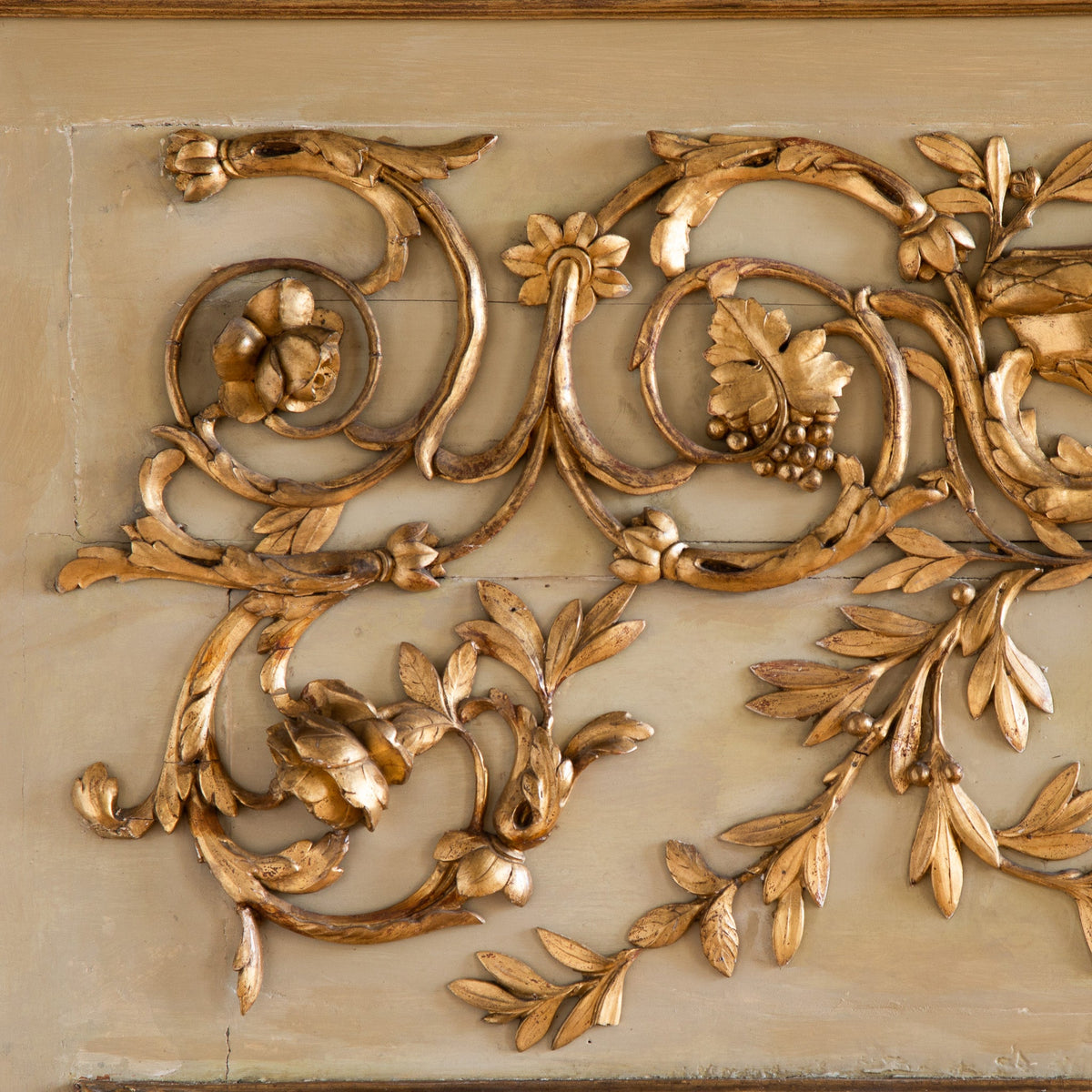 Large French 19th Century Louis XVI Style Gilt Wood Trumeau Mirror - La Maison London