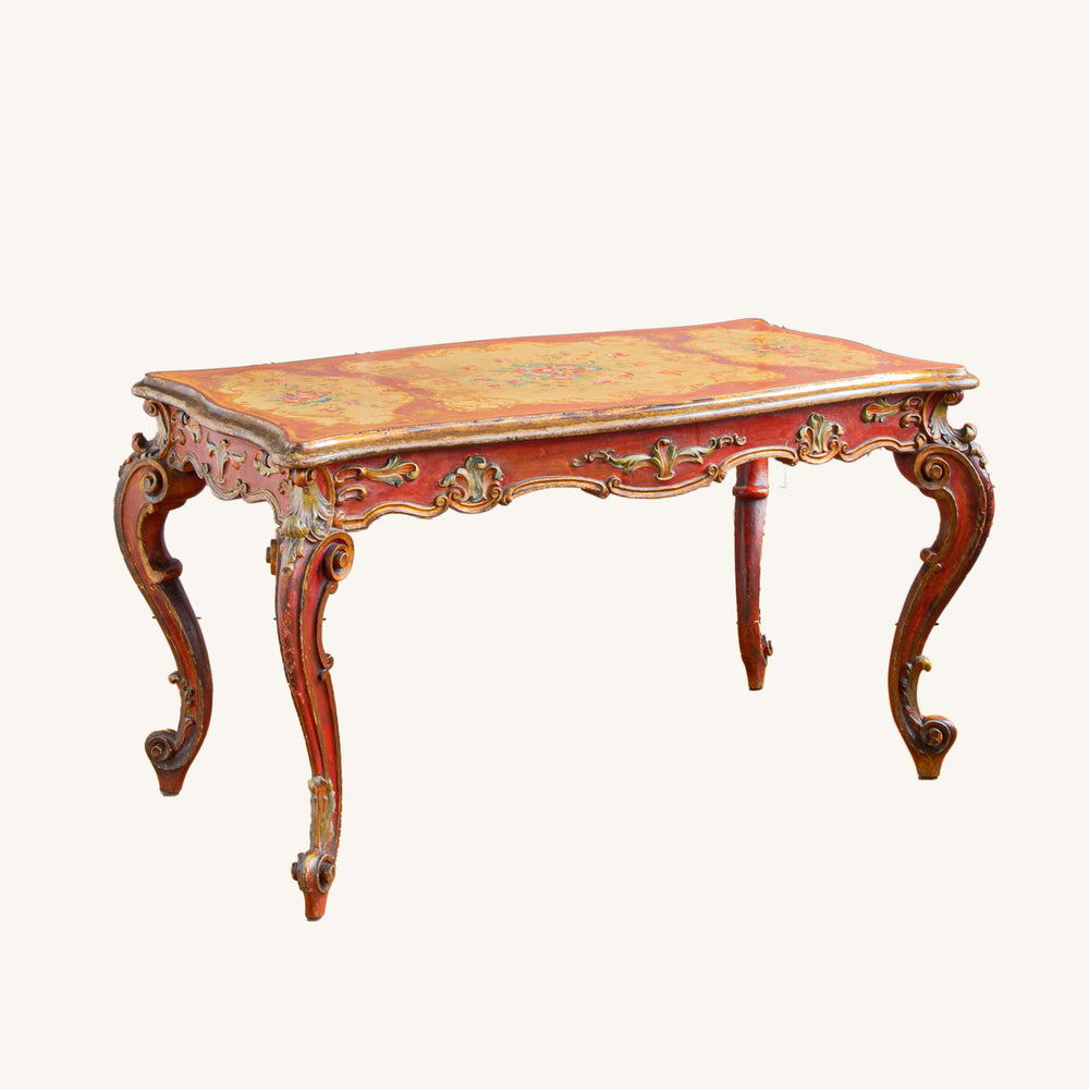 Late 19th Century Italian Rococo Table Painted In The Venetian Style - La Maison London