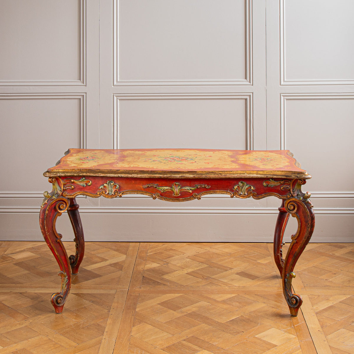Late 19th Century Italian Rococo Table Painted In The Venetian Style - La Maison London
