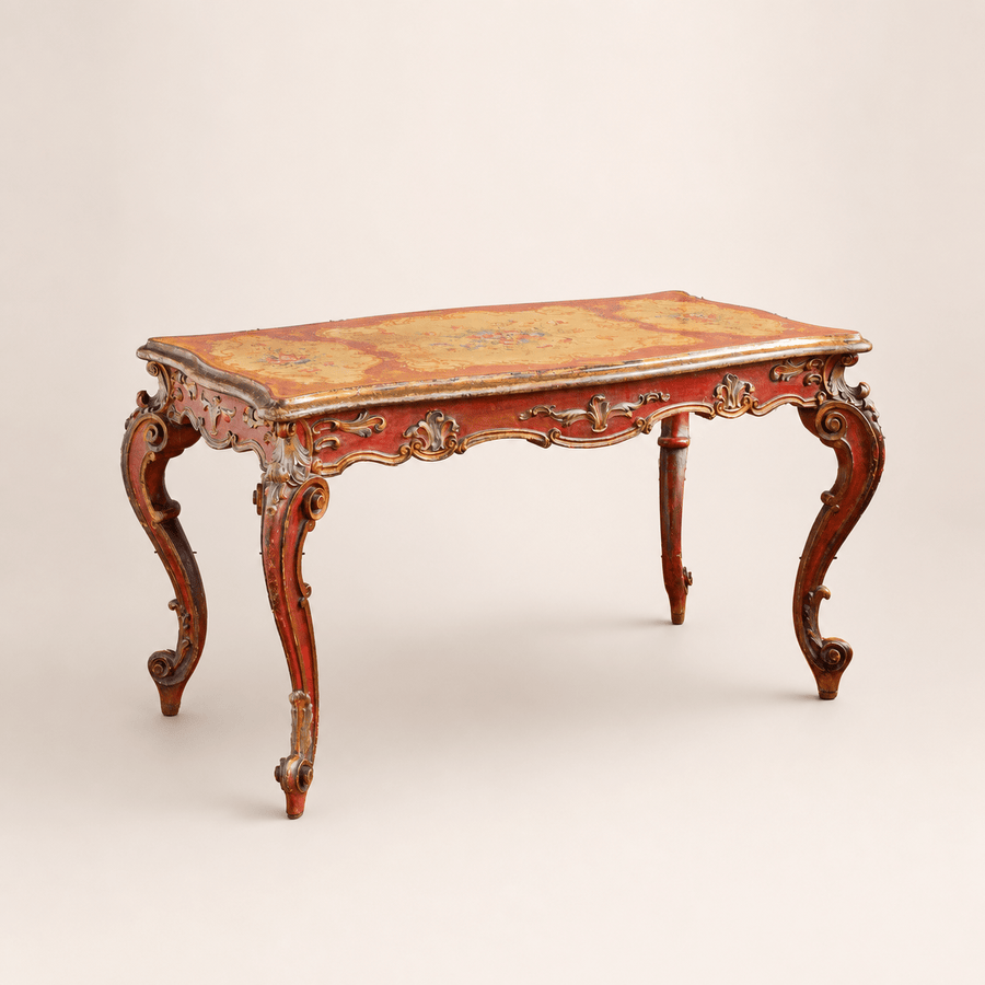 Late 19th Century Italian Rococo Table Painted In The Venetian Style - La Maison London