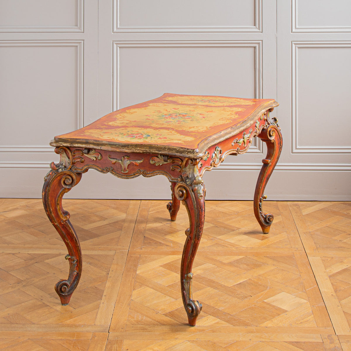 Late 19th Century Italian Rococo Table Painted In The Venetian Style - La Maison London